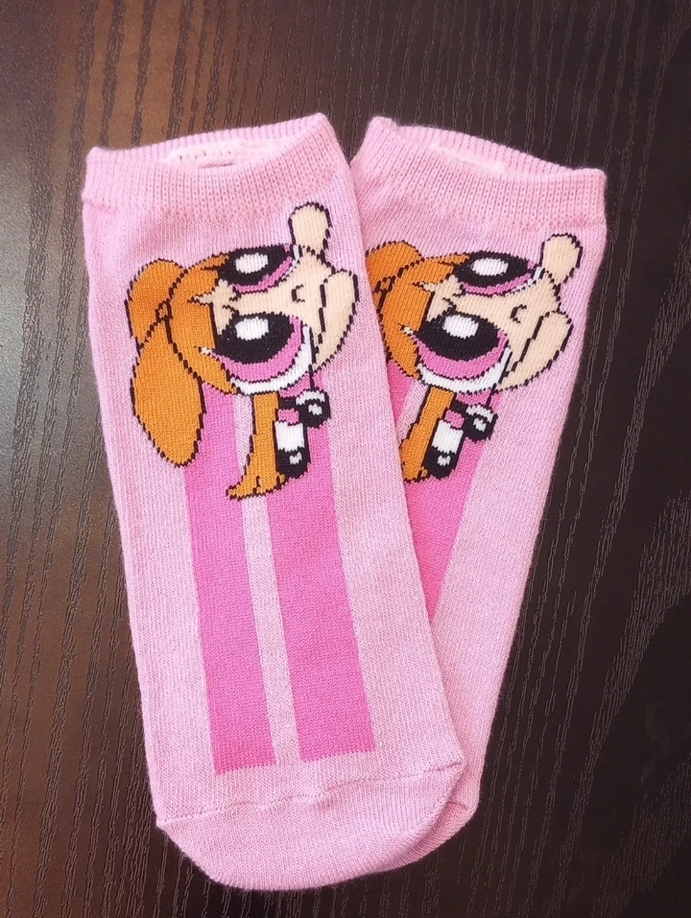 The Powerpuff Girls Blossom Pink Orange Cartoon Character Ankle Socks Size 4-10